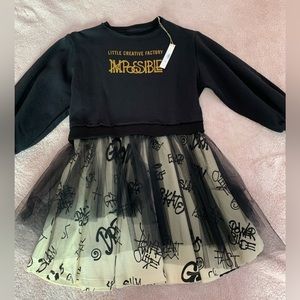 Little Creative Factory girls black tutu dress